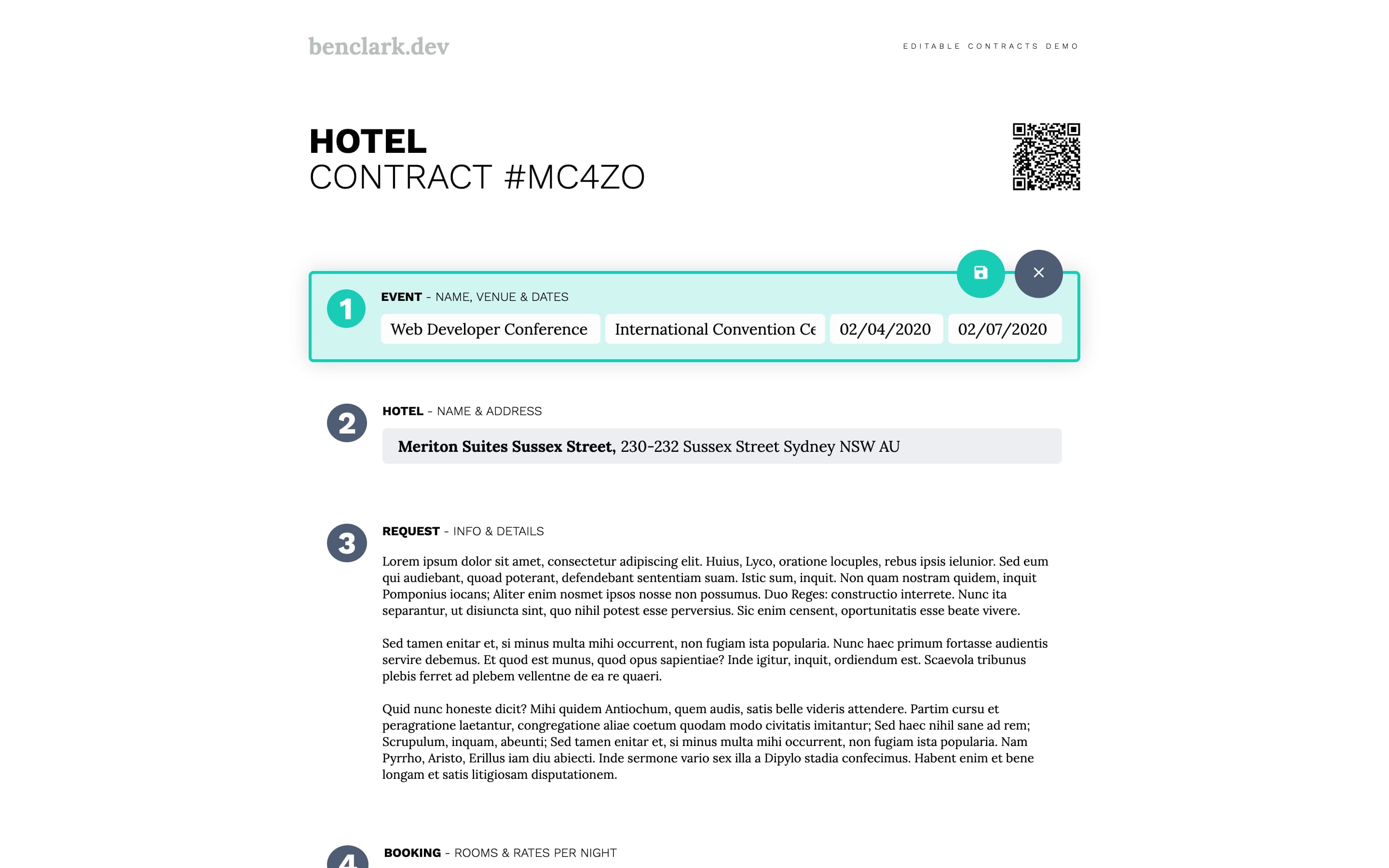 Editable Hotel Contracts